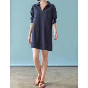 lilla p denim dress Denim Button Down Shirt Dress Grey Denim / X-Small